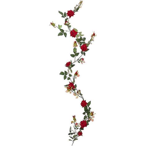 Rodeo-Kunstrosengirlande, 1,8 m lange künstliche Rosenranke zum Aufhängen für Hochzeiten-Red 9cm (1/5)
