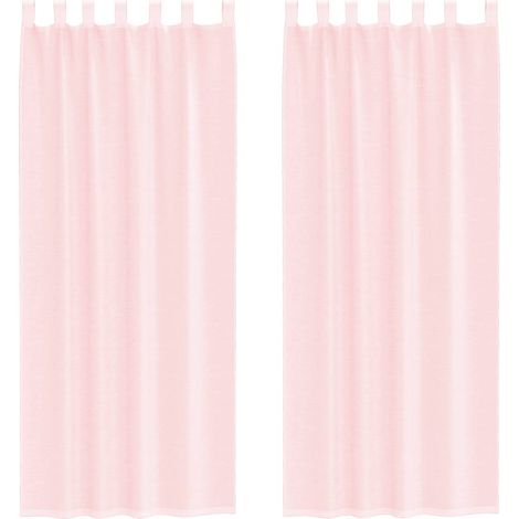Maison Exclusive - Voile Vorhänge mit Stangentaschen 2 Stk. Hellr