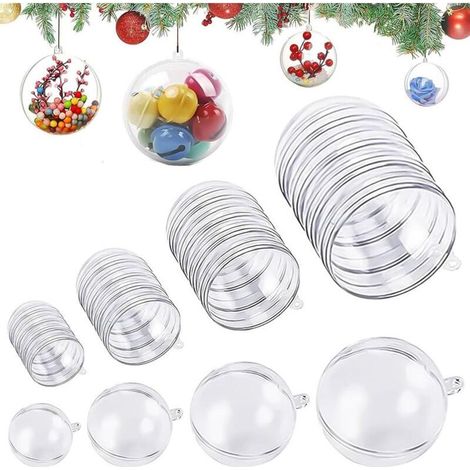 40 Pcs Boule Plastique Transparente, Boule Transparente a Remplir, pour Mariages, Nol, Décoration de Maison (3cm, 4cm, 5cm, 6cm) (1/4)