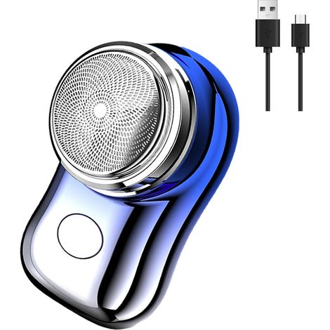 Mini Rasoir Électrique, Pocket Electric Shave, Rasage Électrique de Poche, Mini Razor, Portable Rechargeable Shaver, Electric Razor pour la Maison, le Bureau, les Voyages D'affaires (Dégradé Bleu) (1/5)