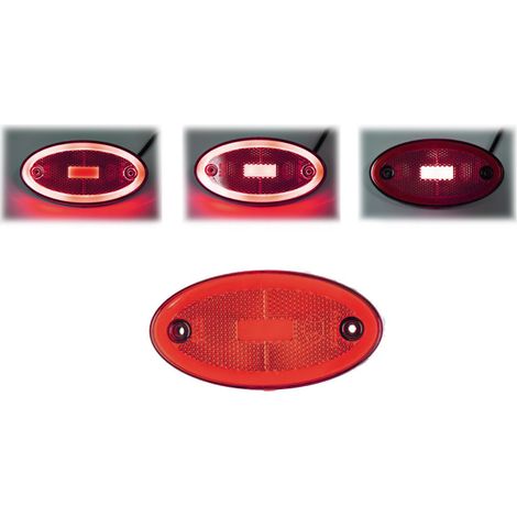 LED-Umrissleuchte, 116 mm x 60 mm, Rot, Neon-Effekt, Drei Funktionen, 12-24 V