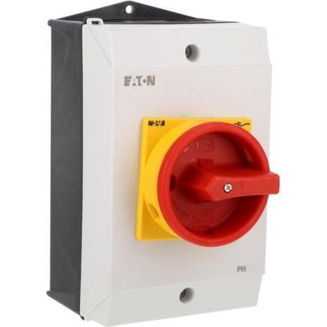 Sectionneur 40 A triphasé + neutre en boîtier IP65, poignée rouge-jaune avec verrouillage P1-40/I2/SVB/N 199911