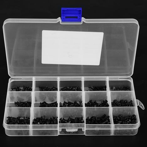 Kit de 480 vis et écrous hexagonaux à tête fraisée en acier au carbone noir M2 M2.5 M3 (1/5)