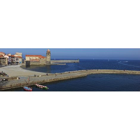Tableau sur toile Collioure 30x97 cm - Impression sur Toile Murale Décorative - Image imprimée en HD sur Toile - Toile sur Châssis en Bois FSC - Fabriqué en France (1/4)