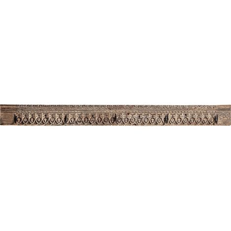 Porte-vêtements ethnique en teka et fer - Teka naturel avec détails fer noir (1/5)