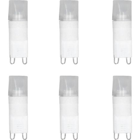 Lot de 6 ampoules LED G9 à économie d'énergie, interface standard, dissipation thermique à 360°, lumière blanche froide. (1/5)