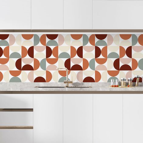 Crédence adhésive cuisine - Motif géométrique - 90x90 cm - Adhésif + Protection MATE (1/5)
