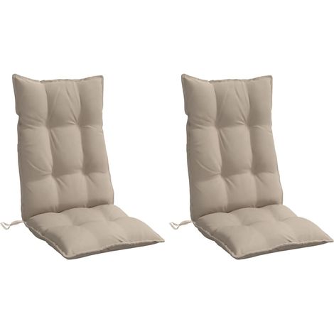 vidaXL Coussins de chaise à dossier haut lot de 2 taupe tissu oxford