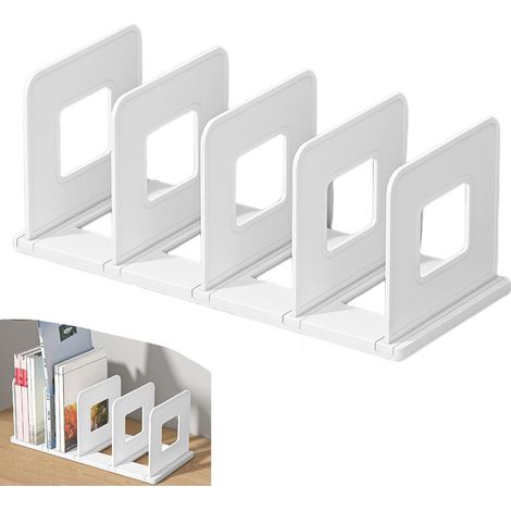 Organizador de escritorio - Porta libros grueso extraíble con 4 compartimentos - Almacenamiento para escritorio, archivos, cartas, revistas, libros, CD, cuadernos