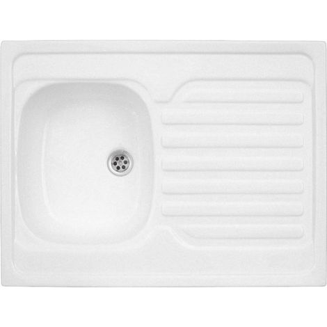 Fregadero blanco ZJ-60, 80x60, monocubo, acrílico Polimat (1/3)