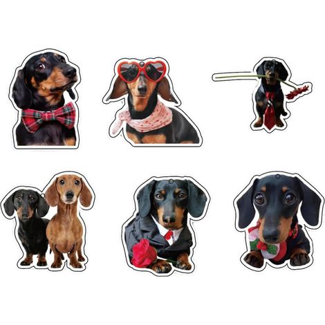 6 Pieces Car Perfume Pendant Funny Home Decoration to Eliminate Bad Odors from Air Vents (Funny Puppy) (1/5)