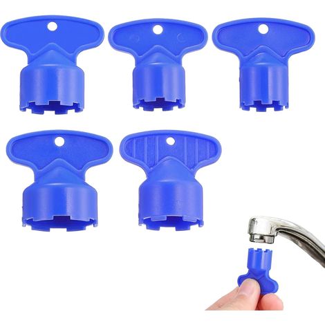 5-teiliges Wasserhahn-Belüfter-Schlüssel-Set, 5 Größen M16.5, 18.5, 21.5, 22, 24, Unterputz-Belüfter-Schlüssel für Cache-Belüfter, Blau (1/5)