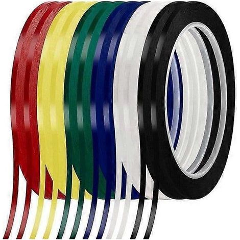 12 rouleaux de ruban adhésif pour tableau blanc de 3 mm (1/8 pouce) à rayures fines, ruban effaçable à sec, marqueur graphique auto-adhésif à grille (1/5)