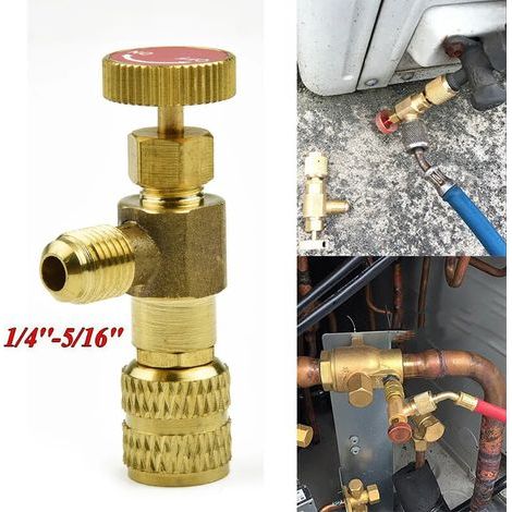 Adaptateur de soupape de sécurité pour outils de réfrigération R22/R410A et climatisation, raccord de tuyau de charge 1/4" pouce-AquaForge