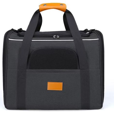 Sac Transport Chat Chien, Caisse de Transport Chat Respirant et Pliable Cage Transport Chat en Peluche Amovible (Accepté au Maximum 13kg,44 31 34cm (1/4)