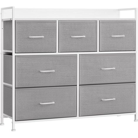 Songmics – Commode enfant 7 tiroirs en tissu – Cadre en métal – Dimensions 98x28,5x85 cm – Pieds réglables et kit anti-basculement inclus (1/5)