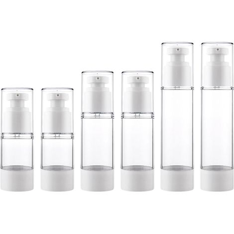 6 Pièces Airless Flacon Pompe Vide, Flacons à Pompe Sans Air Vides, Vide Airless Pompe Bouteilles, Flacon à Pompe Vide Airless, Flacons de Lotion Sous Vide pour Lotion Fondation, 15/30/50 ml (1/5)