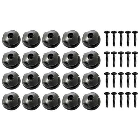 60 Pcs Crochet Ridelle De Bâche Ronds Inclus Vis Boutons Ronds pour Filet Remorque Et Bache Remorque Crochet Remorque en Plastique Dur (1/4)