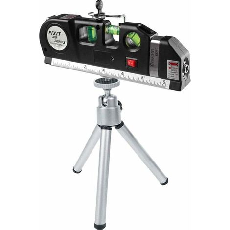 Laser Level Multifunktionsbandmaß 2,5 m – Standard- und metrisches Maßband mit einziehbarem Metallstativ