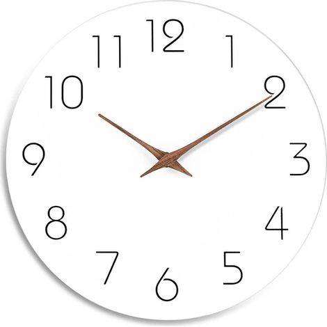 Horloge murale numérique silencieuse de 25 cm (10 pouces) - Décoration murale simple pour salon et cuisine - Blanche (1/5)