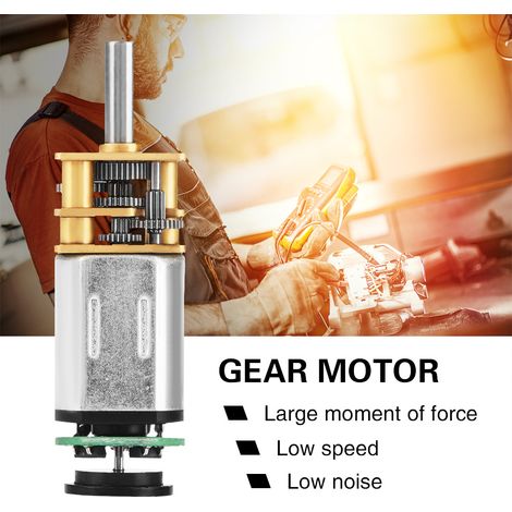 Moteur à engrenages GBMQ-GM12BY20 2W DC6V avec encodeur à disque magnétique à effet Hall (6V 60RPM) (1/4)