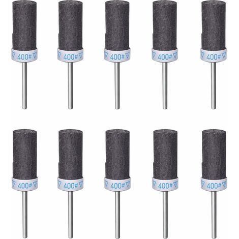 10 Pièces 400 Grains Tambours de Ponçage pour Outil Rotatif Dremel, Manchons de Ponçage avec Tige de 1/8" pour Polissage et ponçage du métal (1/5)