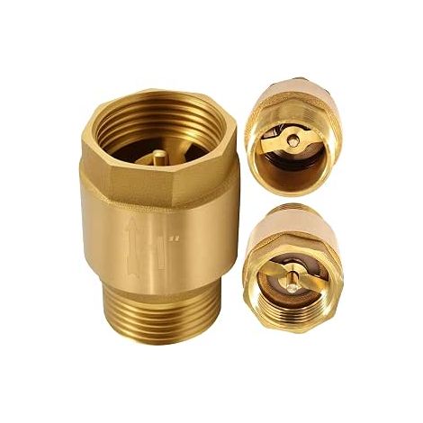 Brass Check Valve AG to IG Return Valve Stainless Waterproof for Pump Garden Washing Machine Barrel Water Pipe Water Heater (1/4)