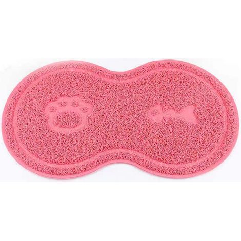 Tapis de litière pour chat en silicone, tapis d'alimentation pour animaux de compagnie, tapis imperméable et antidérapant en PVC, tapis de nettoyage pour litière pour chien et chat, 45,4 x 25,5 cm, ro (1/5)