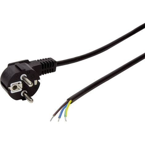 Câble de raccordement LogiLink alimentation [1x Prise mâle coudée + contact de protection - 1x extré (1/4)