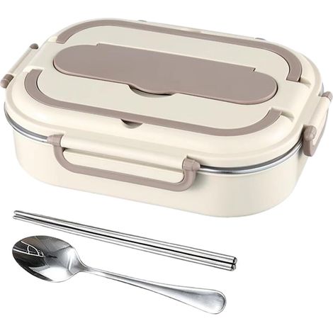 Portapranzo in acciaio inox con 4 scomparti, contenitore (1/5)