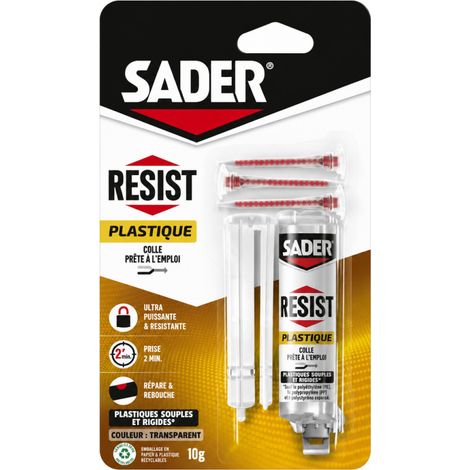 Adesivo plastico bicomponente Resist siringa da 10 g.