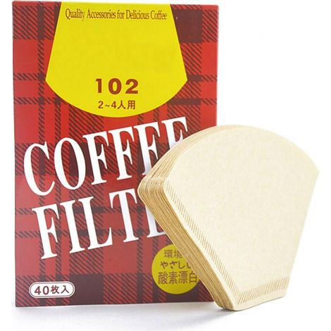 Filtre à Café Cône - Papier Brut Non Blanchi en Pâte de Bois Vierge - Pour Drippers et Machines à Café Filtrantes - 102 Pièces (1/5)