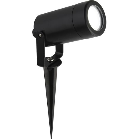 Faretto Picchetto Moderno Spikey Policarbonato Nero Trasparente 1 Luce Gu10 (1/5)