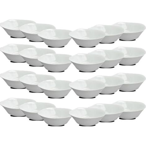 Saladier - JUANIO - Lot de 24 - Verre opale trempé - 24,8×24,8×8 cm - Blanc (1/3)