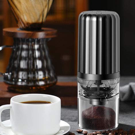 Elektrische Kaffeemühle mit Edelstahlklingen, großem Fassungsvermögen, geeignet zum Mahlen von Kräutern und Gewürzen - einfach zu bedienen, spülmaschinenfest, ideal für frisch gemahlene Kaffeebohnen.