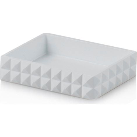 "Portasapone GEOMETRIC in resina bianca"