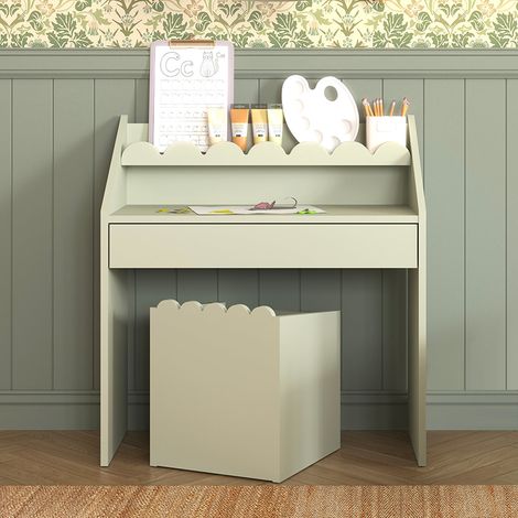 Escritorio de 1 cajón con silla Bellamy Book Nook Verde (1/4)