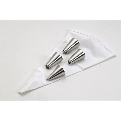 JUEGO 4 BOQUILLAS INOX+MANGA RESPOS.30CM -  LACOR