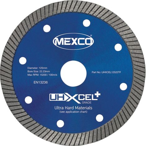 MEXCO UHXCEL12522TF UHXCEL+ Ultra Hard Plus Diamond Blade 125 x 22mm MEXUHXL125T