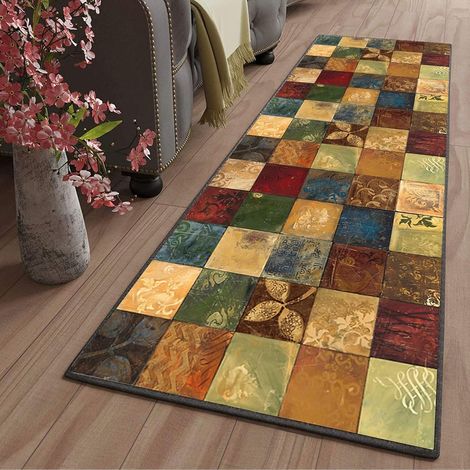 Wohnzimmerteppich – 1-teilig – Kaschmir-Polyester – rutschfest, waschbar – Küche, Flur, Schlafzimmer – 70 x 120 cm, Farbe 14 (1/5)