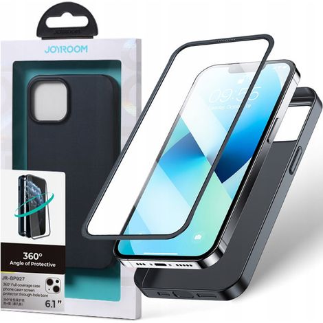 Custodia protettiva Joyroom 360 Full per iPhone 13 Pro Max, con copertura anteriore e posteriore in vetro temperato, colore nero (JR-BP928 nero) (1/5)
