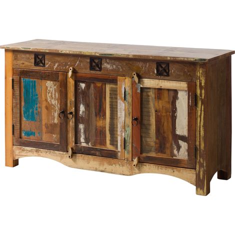 NATURE OF SPIRIT 126 Credenza in legno riciclato - laccato / multicolore 135x40x75