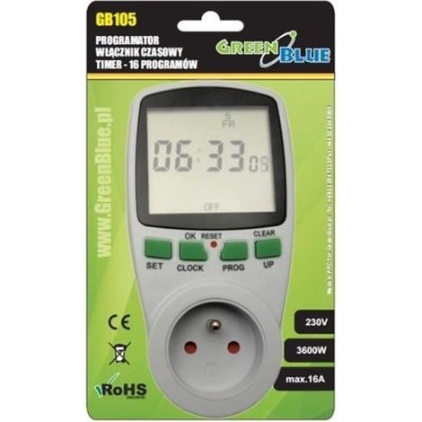 Programmateur numérique - Minuterie - Hebdomadaire - 16 programmes - Intérieur - Electrique