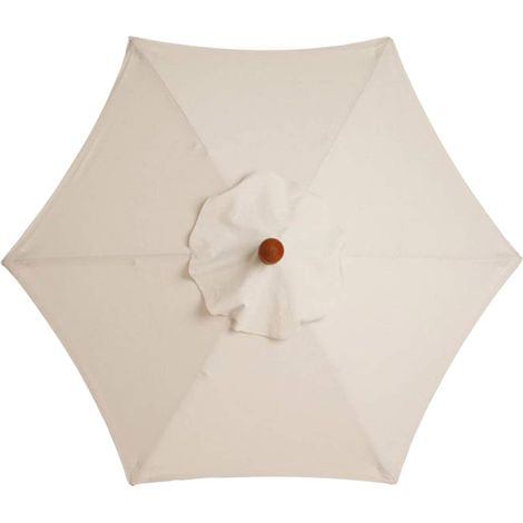 Toldo de repuesto para sombrilla de jardín, apto para mesas y sillas de exterior (solo lona), color blanco roto, 2 metros, 6 varillas. (1/5)