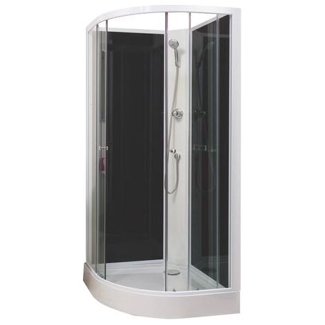 ONDEE ZEN - Cabine de douche GENA - Sans silicone - 1/4C  - Profilés aluminium - Blanc - En kit - 80cm