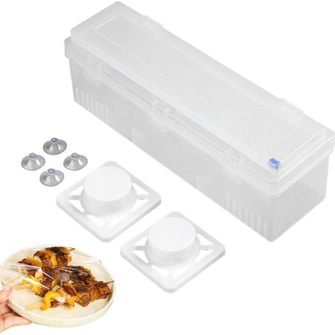 Coupe-film alimentaire, distributeur de papier aluminium, film étirable réutilisable, coupe-film coulissant, organisateur de (1/5)