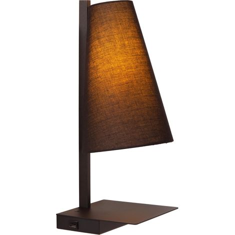 Lampe de chevet conçue Gregory noir avec un point de charge USB - 30295/01/30 (1/2)