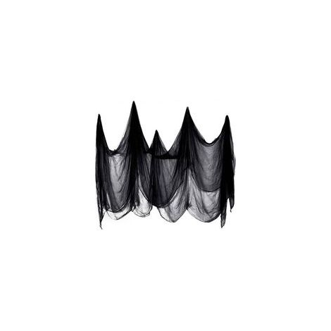 Tissu Effrayant d'halloween, 200 X 500 Cm Fil De Coton Noir Fournitures De Décoration Effrayantes pour Fête d'halloween, Décorations De Terreur Suspendues pour Fenêtre De Porte De Maison (1/5)