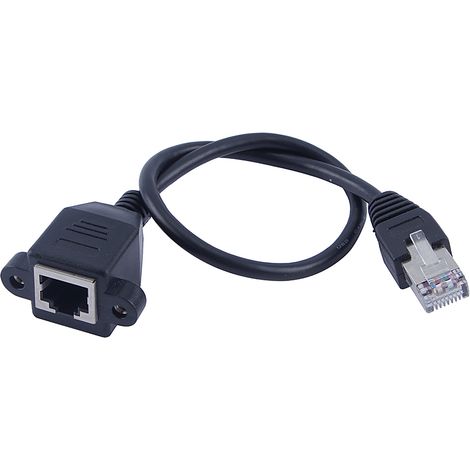 Câble d'extension réseau Ethernet LAN RJ45 mâle/femelle de 30 cm à montage sur panneau par vis