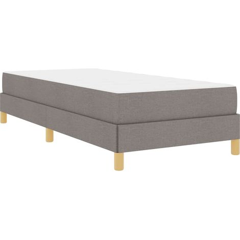 Lit simple，Lit adulte，Lit à ressorts Taupe, marron 90 x 190 cm Tissu, Bois Engineered (1/5)